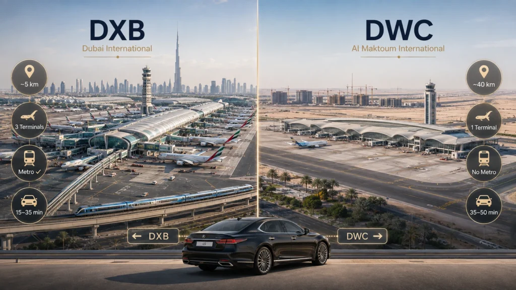 Dubai Airport Comparison DXB vs DWC