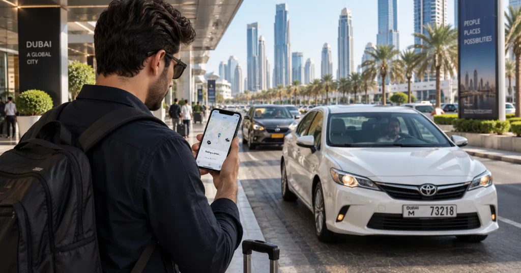 Dubai Ride Pickup at City Skyline in uber